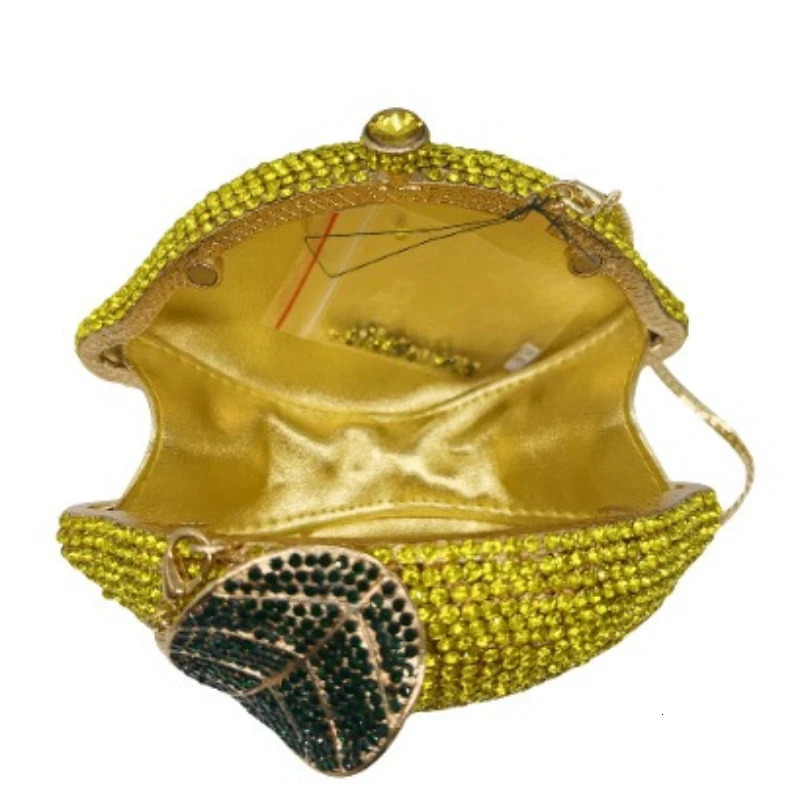 y Clutch Evening Bag Female Lemon Shape Diamonds Chains Elegant Crossbody Bag Exquisite Fashion Purse For Wedding Party 260515 - view 6
