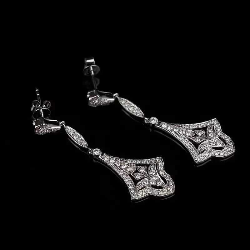 Vintage Dangle Earring Zircon 925 Sterling silver Party Wedding Drop Earrings for Women Bridal Promise Jewelry Birthday Gift Z260515