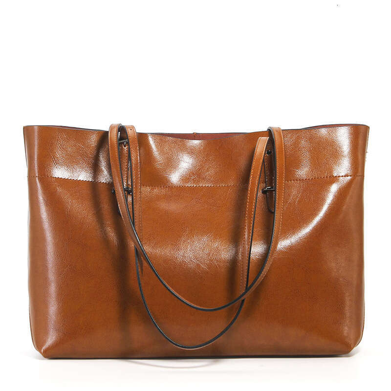 High End Niche Design Genuine Cowhide Shoulder Bag Large Capacity Women Fashion Tote Bag Daily Office Commuter Handbag SENYY