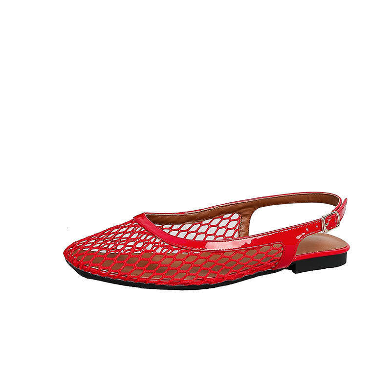 Mesh breathable square-toed mules, closed-toe sandals for outdoor wear, summer comfortable versatile shallow backless shoes, plus-size women's sh - view 6