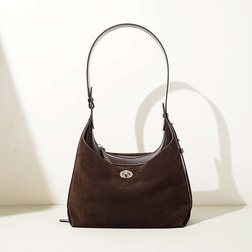 Frosted Suede Genuine Leather Crossbody Bag Niche Design Large Capacity Women Autumn Winter Versatile Daily Commute Shoulder Handbag SENYY