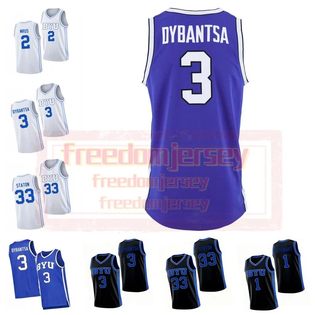 Custom 3 AJ Dybantsa Basketball Jersey Xavion Staton Tyler Mrus High School Jersey Stitched Name number