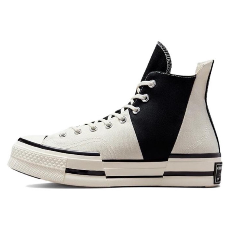 Classic Converse Chuck 70 Plus Deconstructive Style High Top Canvas Shoes Unisex Black White A01388C - view 3