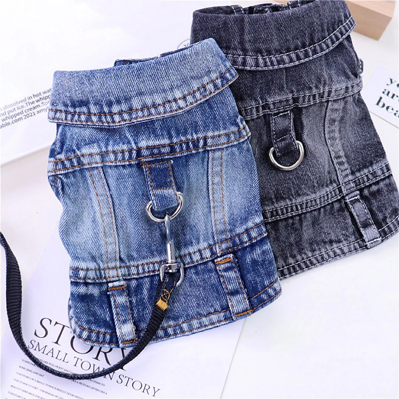 Stylish Cowboy Dog Jacket Spring Denim Dog Clothes Vest Puppy Clothing for Dogs Chihuahua Yorkies Casual Jeans Pet Coat Costumes 260513