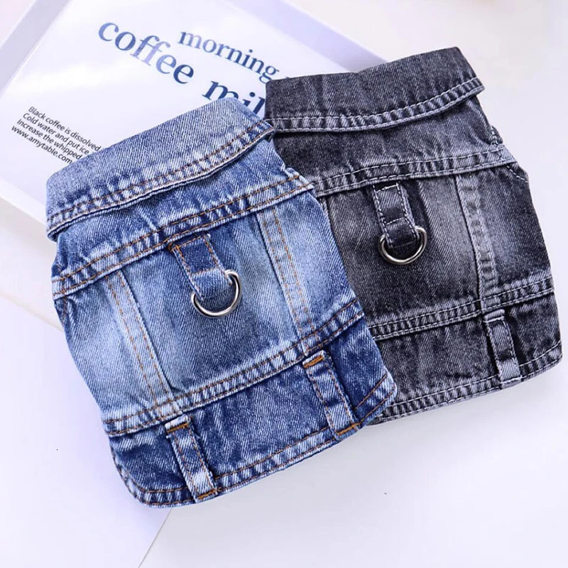Stylish Cowboy Dog Jacket Spring Denim Dog Clothes Vest Puppy Clothing for Dogs Chihuahua Yorkies Casual Jeans Pet Coat Costumes 260513