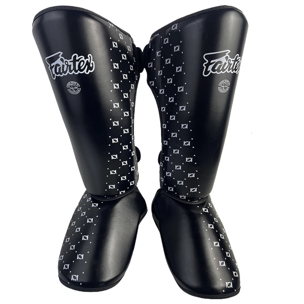 high quality black professional kids boxing training shin guard adults kickboxing Sanda Leggings Ankle protection for M 260514