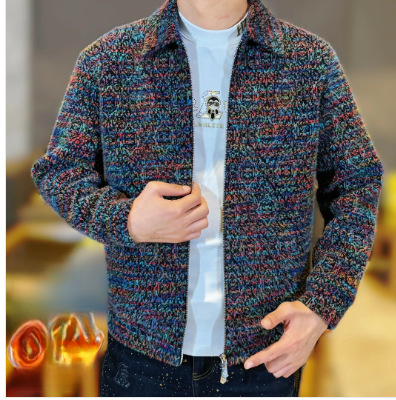 Designer Jacket Winter With Thickened Wool Lining Men's Trendy Luxury Jacket, Cardigan, Stand Up Collar Casual Men's Top High-quality Classi