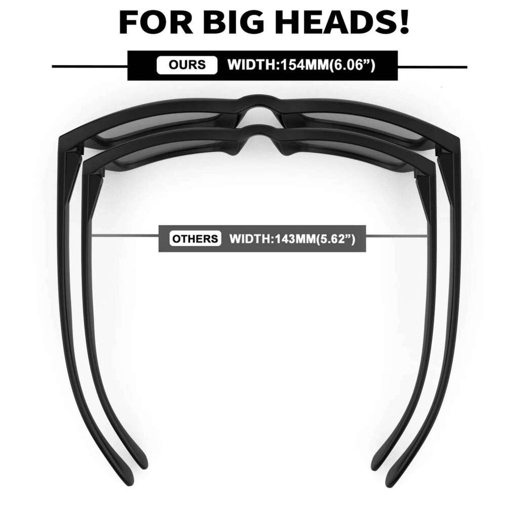 MAXJULI XXL Large Big Head Sunglasses for Men TR90 Ultralight Wide Frame Z87 Safety UV400 Protection Oversized Sun Glasses 8228 J260515