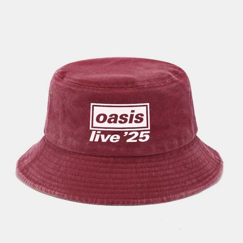 Wholesale Oasis Printed Washed Denim Bucket Hat Retro Sunshade Sun Hat Outdoor Anti Ultraviolet Fashion 2025 Popular Basin Hat T260515