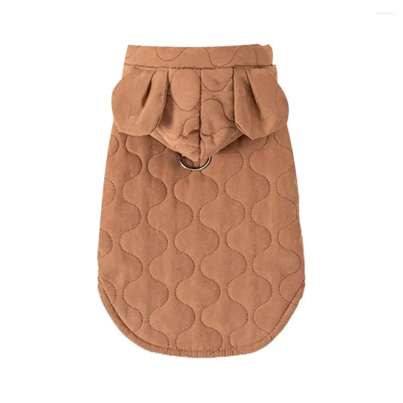 Trendy Winter Wear for Dogs Plush Fabricated Overcoat with Easy-On Buttons HF39