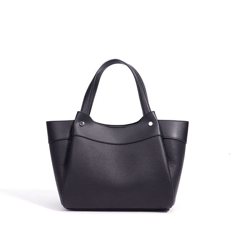 Solid Color Retro Genuine Leather Tote Bag Mother Daughter Matching Versatile High End Single Shoulder Crossbody Handbag Daily Work Commute Bag SENYY