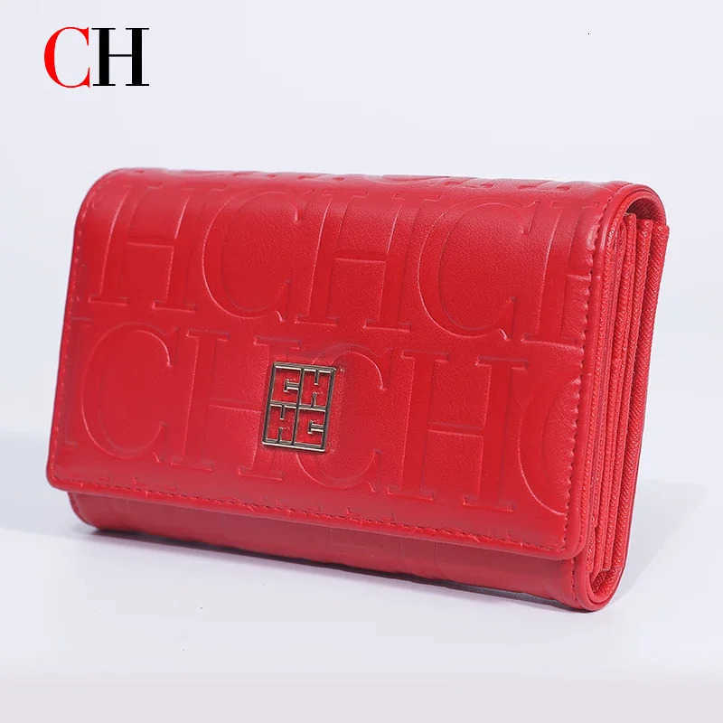CH Card Bag Minimalist Chic Embossed Design Wallet Stylish Women Accessory Compact Multi Slot Card Holder Daily Essential H260515