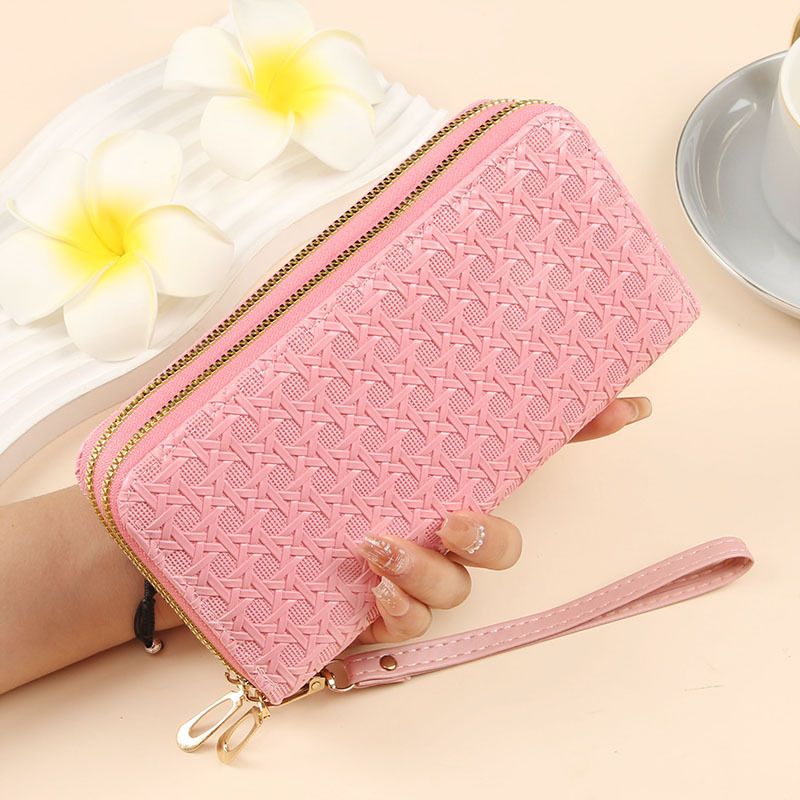 Luxury fashion wallet Long Wallet For Women New Double Zipper Clutch Wrist Strap Large Capacity Patent Leather Phone Bag Wholesale