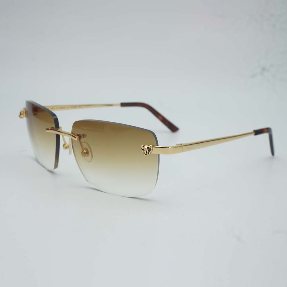 CT01480 Panther Head Design Rimless Eyeglasses Classic Metal Optical Frame Luxury Style Rectangle Shape Lightweight Comfortable Eyewear For Men and Women