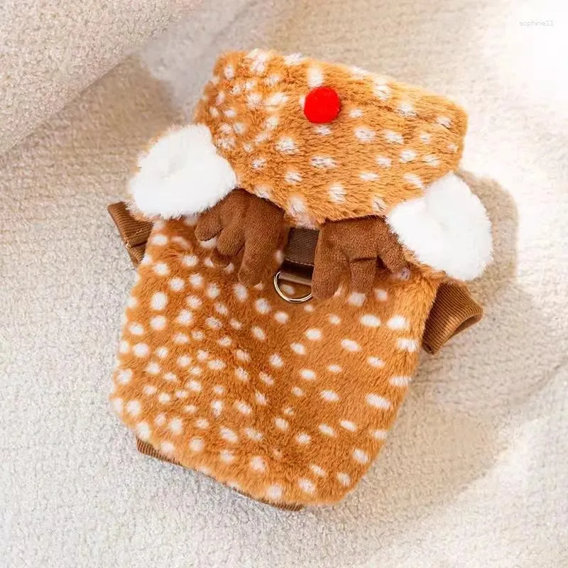 Festive Pets' Clothing Ensemble: Matching Fur-Covered Capes & Hats for Canine Companions HF43