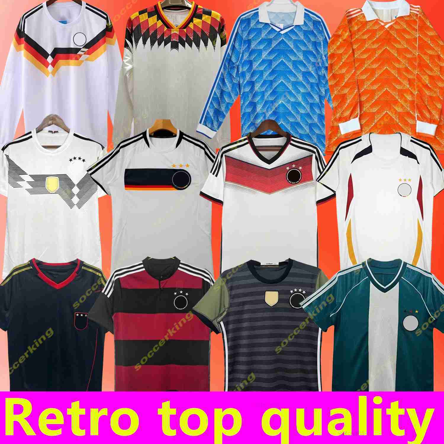 retro germany soccer jersey football shirts kit men tops retro deutschland trikot 1990 1992 1994 1996 Deutschland Trikot Jahrgang Langarmtrikot DFB EM