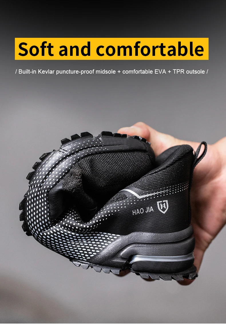 Lightweight Work Safety Shoes Men Women Indestructible Steel Toe Shoes Protective Safety Boots Breathable Security Work Sneakers 260515