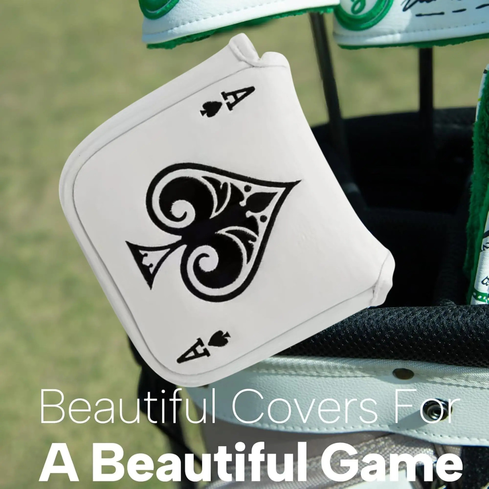 Golf Poker Ace White Mallet Putter Cover Funny Great Christmas Accessories for Men Golfers Dad 260514
