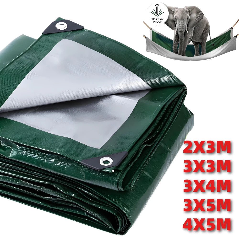 Waterproof Tarpaulin Large Heavy Duty Tarp UV Resistant Rip Tear Proof Tarpaulin with Grommets Garden Rain Cover Awning Canopy 260512