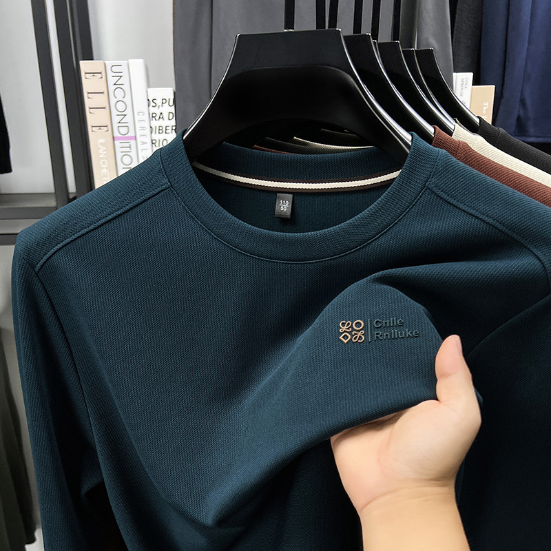 Designer Luxury Brand Loose Plus Men's Essential Top Long Sleeved Spring And Autumn Slim Fit Men's Round Neck Simple Style Street Fashion Mu