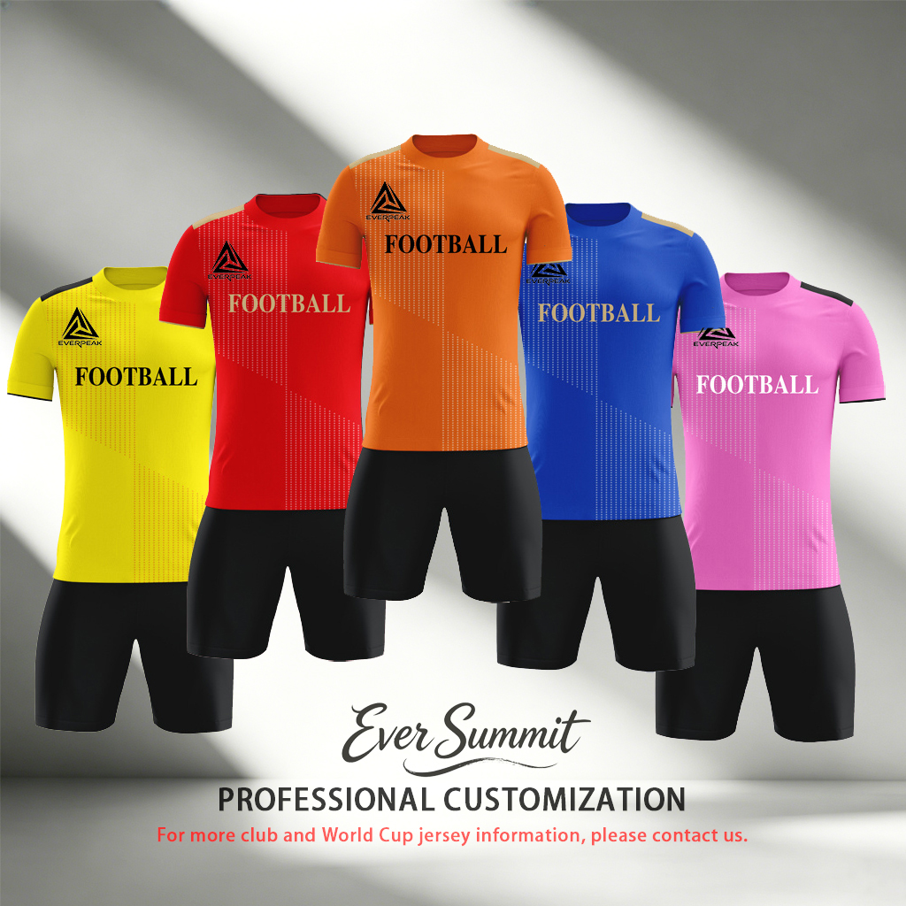Custom Soccer Jersey Set Men Two-Tone Split Football Uniform with Shorts, Breathable Quick Dry Fabric, Customizable Name Number & Logo for Training Ma