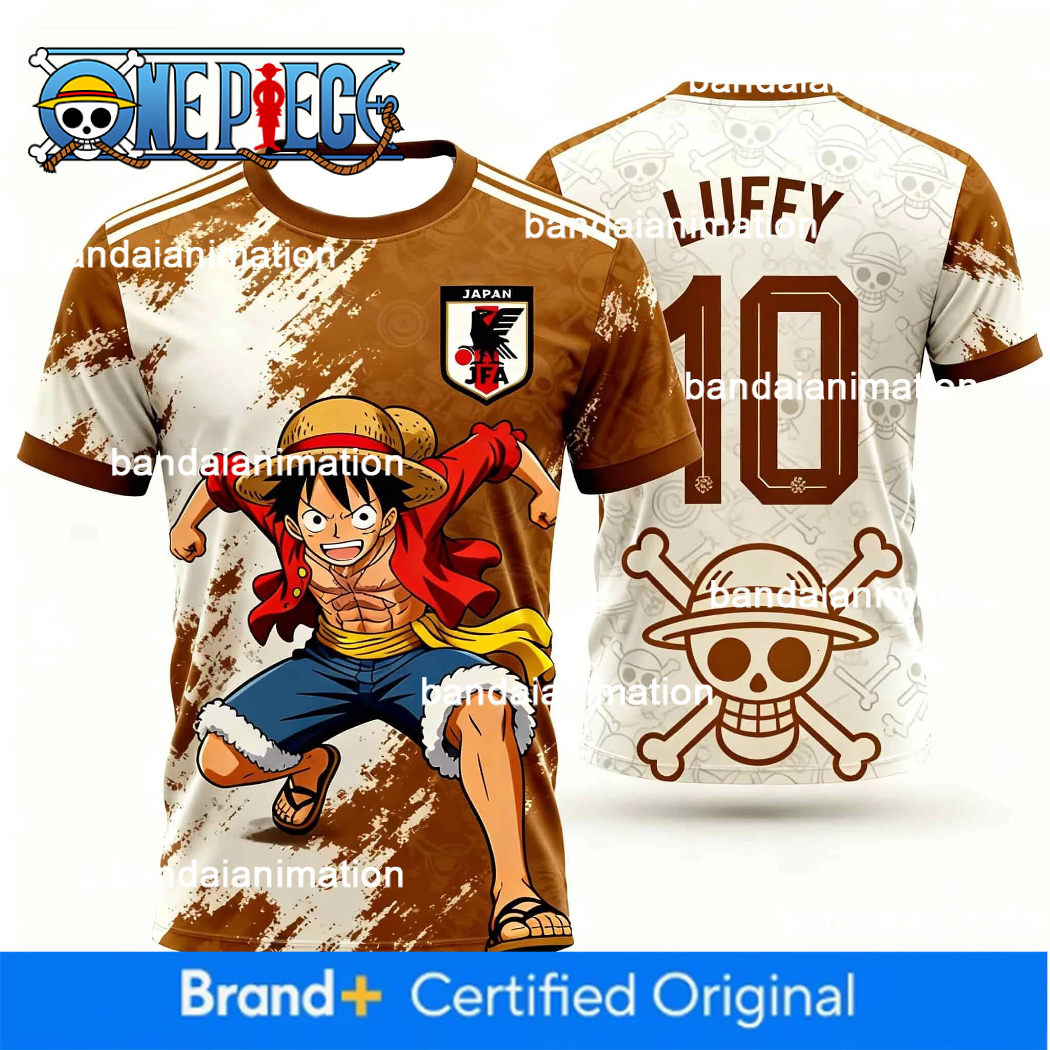 One Piece Monkey D. Luffy Japan Soccer Jersey 10 Quick Dry T-Shirt For Men Women Kids Anime Fan Tee Summer Sports Streetwear