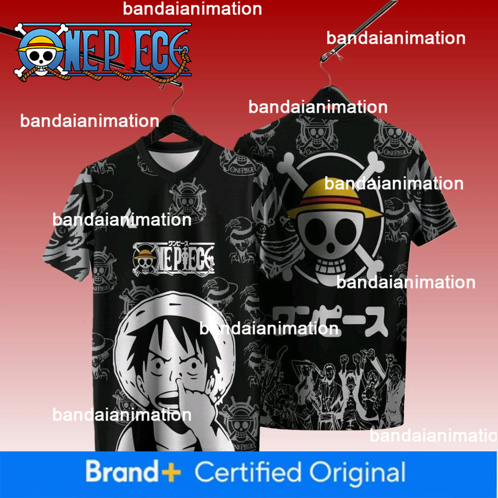 2026 New Football Jersey Japanese Anime Bandai One Piece Luffy Zoro T-Shirt Sporty Street Loose For Kids Adults Tops Clothing