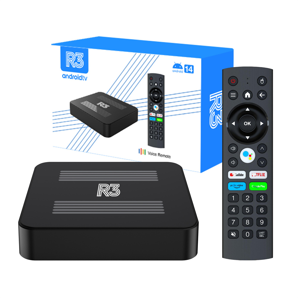 Hot Sell R3 Smart TV Box Quad Core Android 14 4K Ultra HD Dual Band WiFi RK3518 2GB 16GB Streaming Media Player