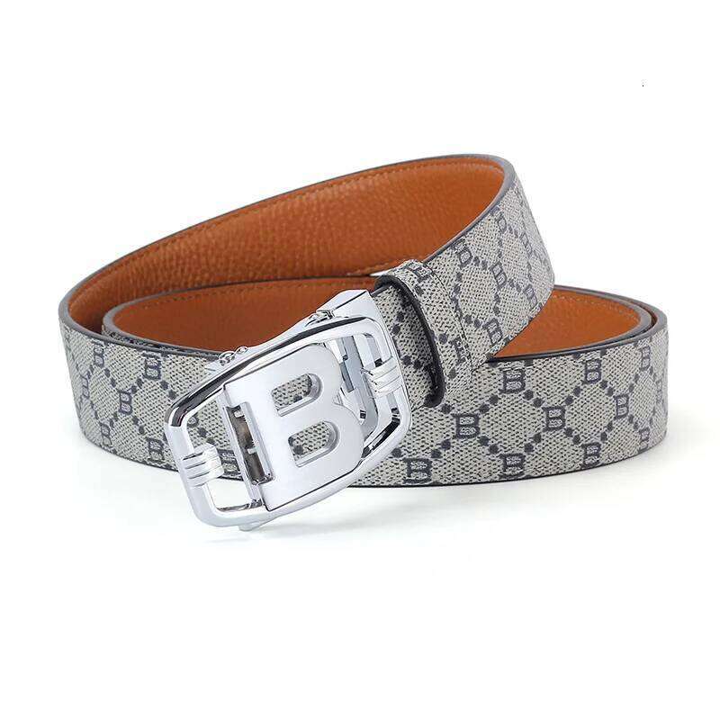2025 Wide 34mm Business Men's Belt Luxury Brand Alloy Metal Buckle Designer Canvas Leather men Waist Strap Belts for Jeans 26L0515 - view 5