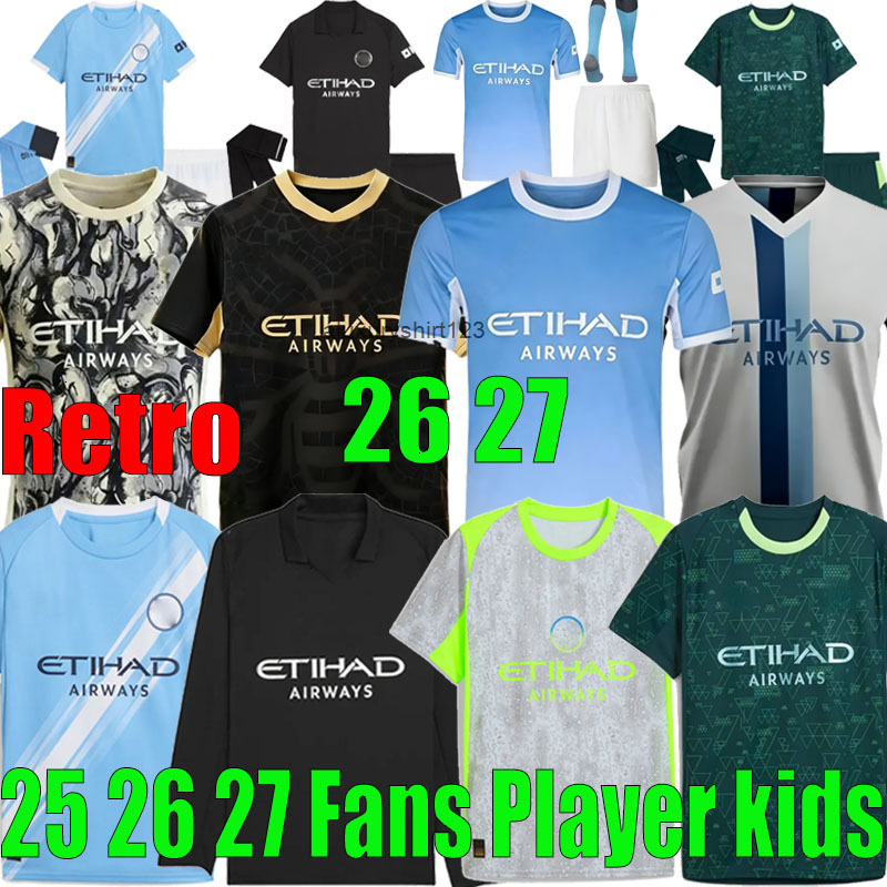 25 man citys HAALAND FODEN soccer jerseys DONNARUMMA DOKU MARMOUSH GVARDIOL DE BRUYNE NICORetro 26 27 ManchesterS City Football Shirt Tracksuit men ki
