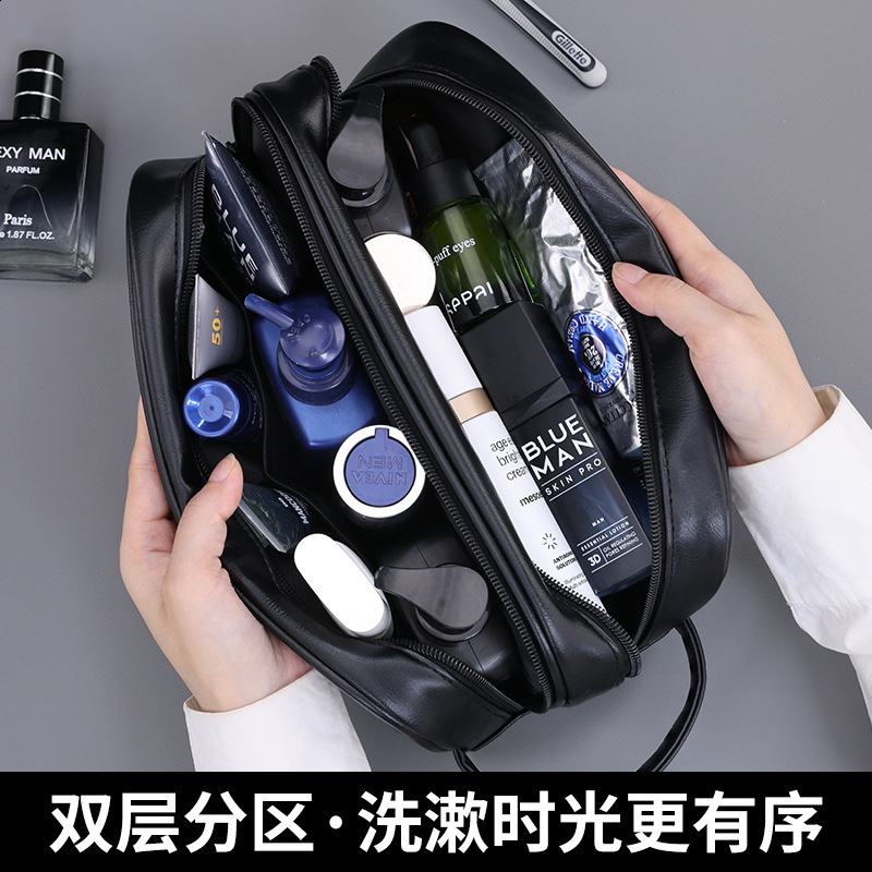 Zunshang Double-Layer Large Mens Toiletry Bag Large Capacity High-End Portable Waterproof Makeup Bag Cosmetic Organizer251018
