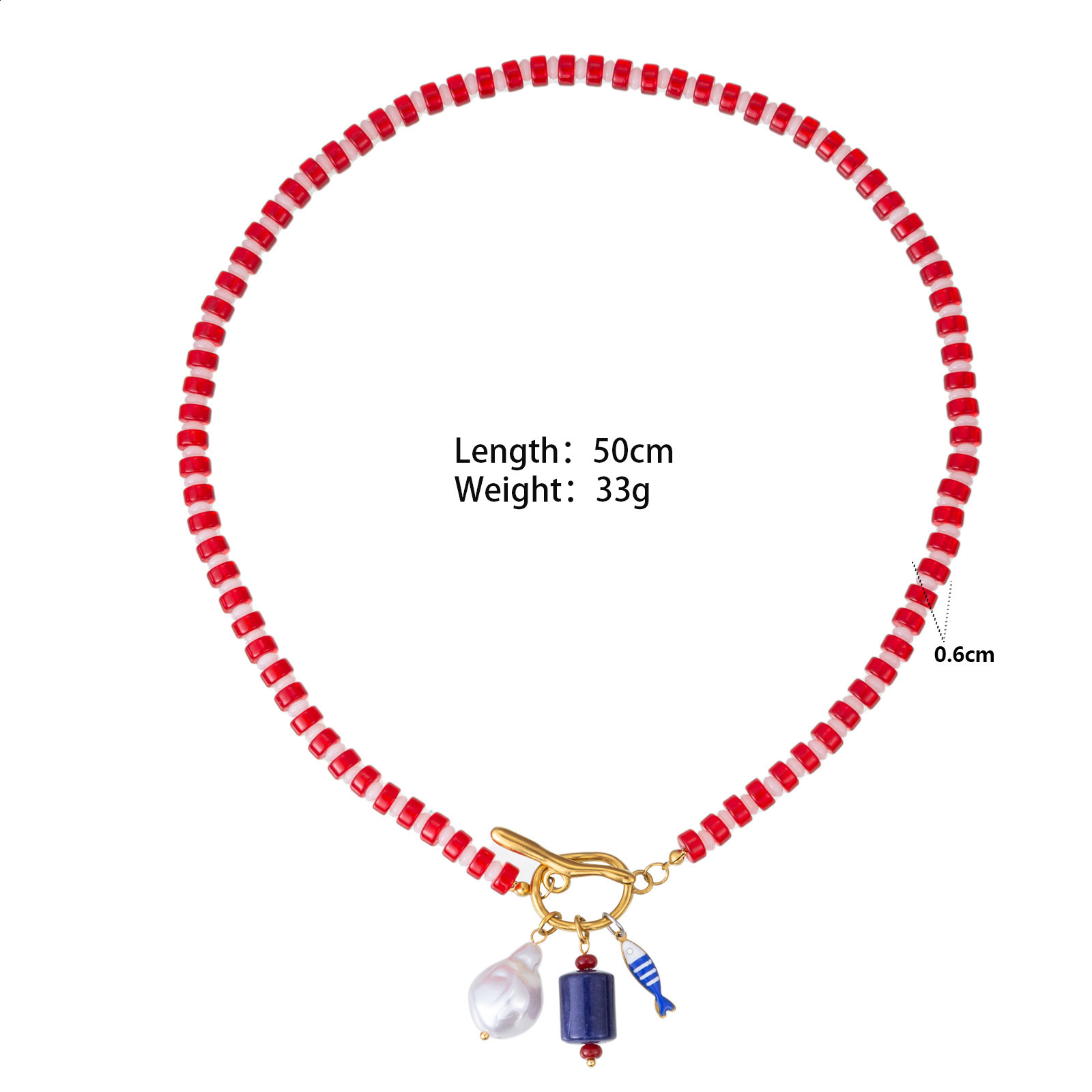 Rose red natural stone lapis lazuli handmade beaded necklace for women niche high-end feel personalized collarbone chain choker240919