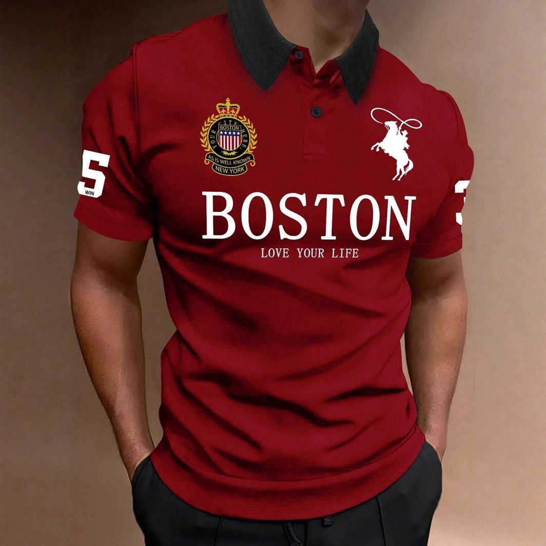 2026 Fashion Trend Casual Versatile Short-Sleeve Buttoned POLO Shirt 3D Printed Quick-Dry T-Shirt for Men