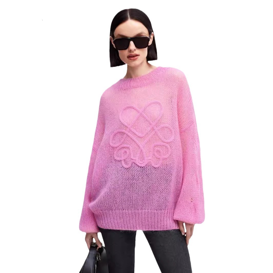 Designer 2026 Autumn Winter New Casual Pullover Sweater Trade Long Sleeve Round Neck Loose Knitted Top