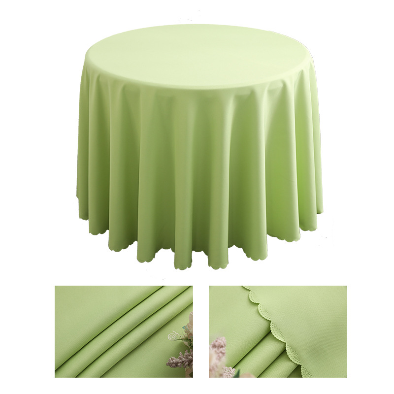 YL-38653 Custom solid color tablecloth, suitable for hotel conferences, weddings, banquets, and home use, round tablecloth, polyester tablecloth.