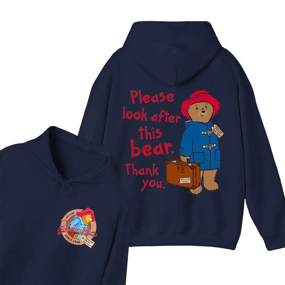 Cute Paddington Bear London Cartoon Pattern Graphic Unisex Hoodie New in Hoody Oversized Pullover Hoodies Spring J260516