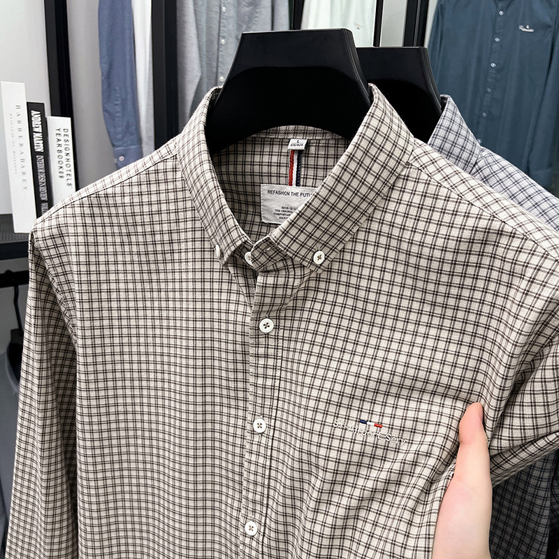Designer Luxury Brand Loose Plus Size Men's Essential Long Sleeved Shirt Fashionable Street Men's Plaid Printed Lapel Shirt Top Autumn Trend