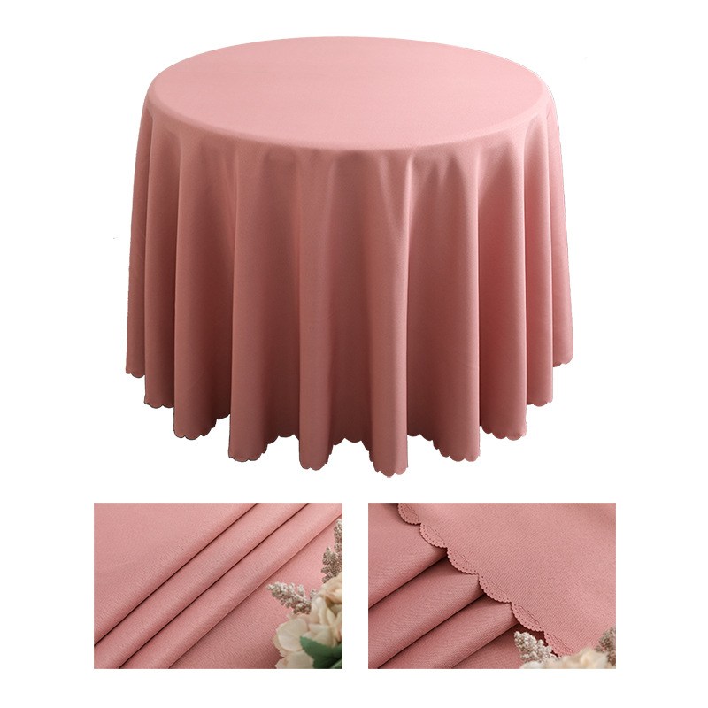 YL-38652 Custom solid color tablecloth, suitable for hotel conferences, weddings, banquets, and home use, round tablecloth, polyester tablecloth.