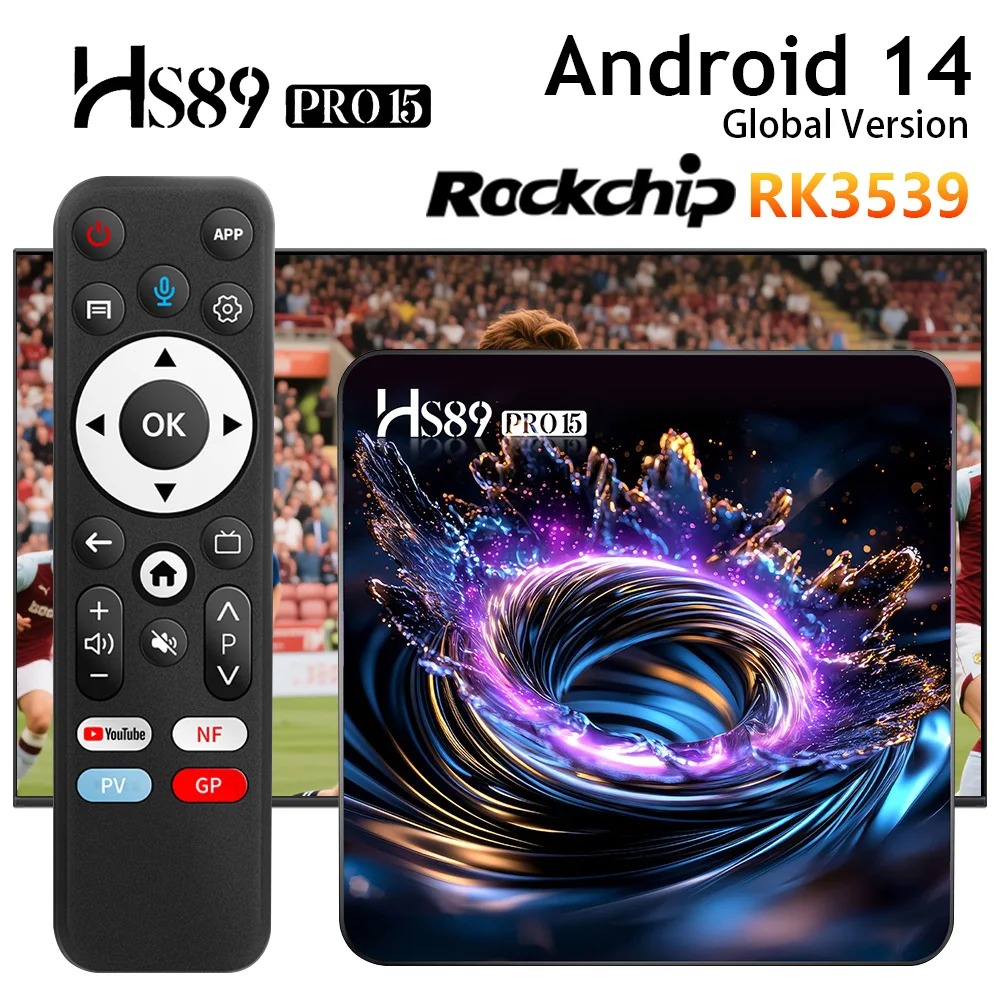 HS89 PRO 15 Smart TV BOX Android 14 Rockchip RK3539 4G32G 4K USB3.0 WIFI6 Set Top Box Media Player Android TV box 4G 32GB
