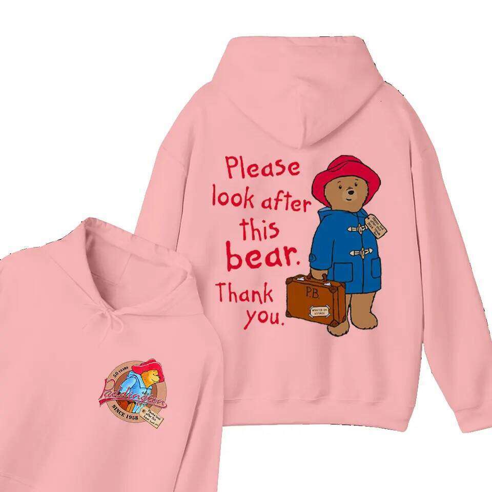 Cute Paddington Bear London Cartoon Pattern Graphic Unisex Hoodie New in Hoody Oversized Pullover Hoodies Spring J260516