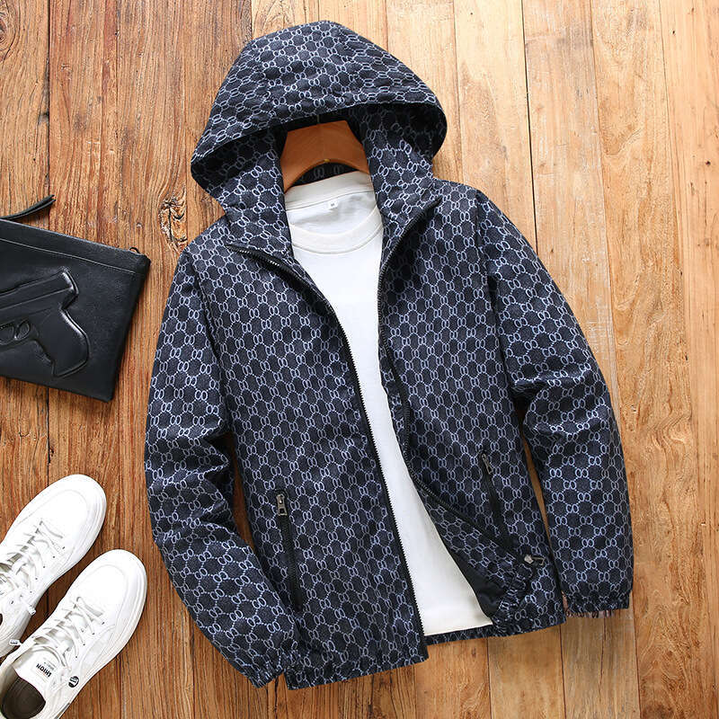 Luxury European Style Trendy Men's Jacket Autumn New Slim-Fit Simple Casual Hooded Stylish Handsome Coat For Men
