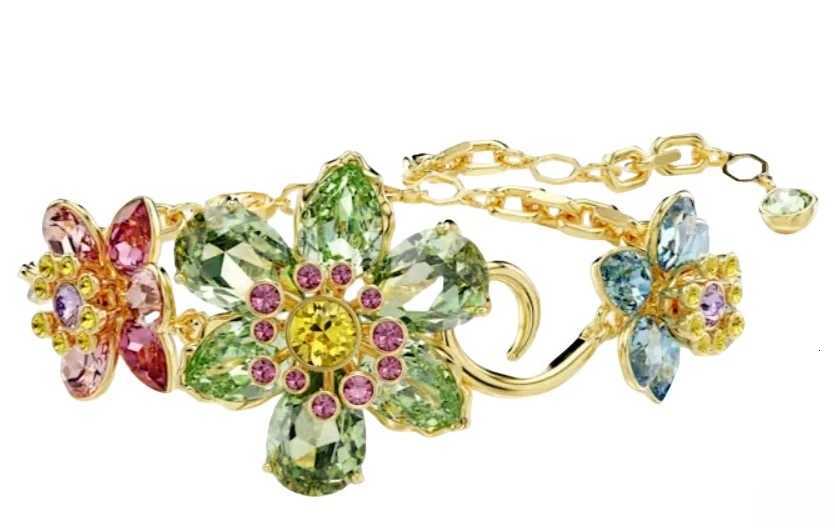 2025 Hot Selling High-end Floral Necklace Pendant Earring Bracelet Set Luxurious and Atmospheric Rainbow Color Matching Gift X260516 - view 5