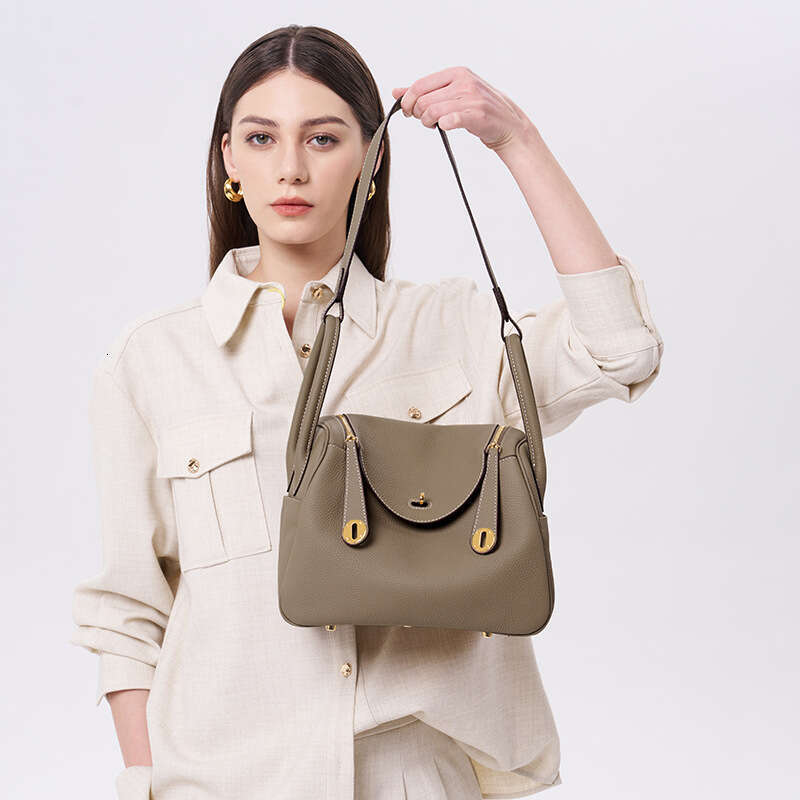 Women Togo Top Grain Cowhide Lindy Pillow Bag Genuine Leather Underarm Shoulder Bag Stylish Versatile Crossbody Handbag For Daily Commuting SENYY