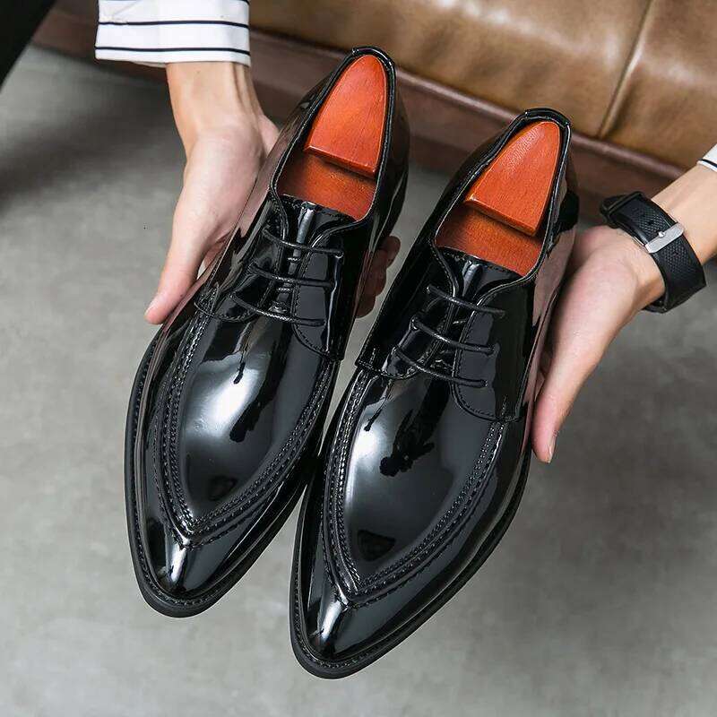 2026 New Luxury Black Oxfords for Men Lace-up Pointed Toe Business Men's Formal green Handmade Wedding Shoes Size 38-46