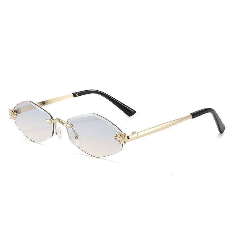 2026 Fashion Small Irregular Sunglasses Women Retro Brand Design Metal High Quality Frame Vintage Rhombus Rimless Men Glasses