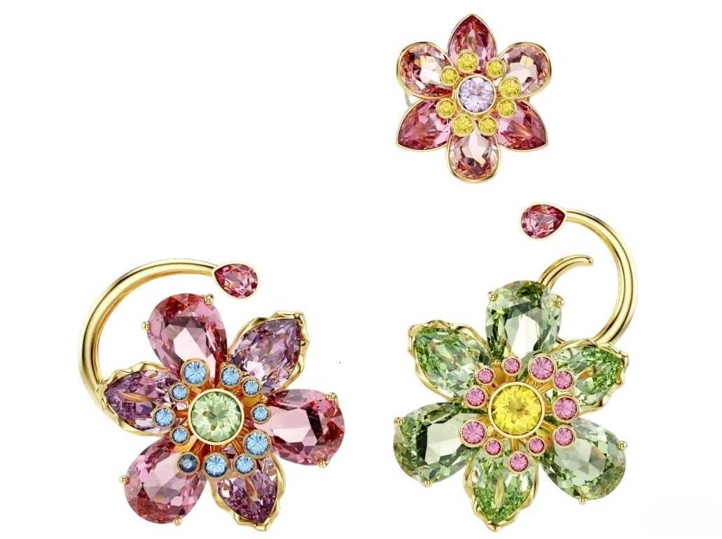 2025 Hot Selling High-end Floral Necklace Pendant Earring Bracelet Set Luxurious and Atmospheric Rainbow Color Matching Gift X260516 - view 7