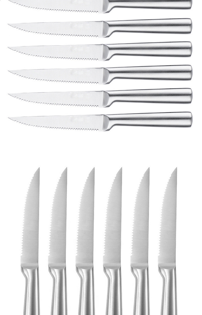 4/6/8 Pcs Steak Knife Set Stainless Steel Blade Kitchen Knives Sharp Dinner Knife Meat Cutter Dinnerware Set 251202
