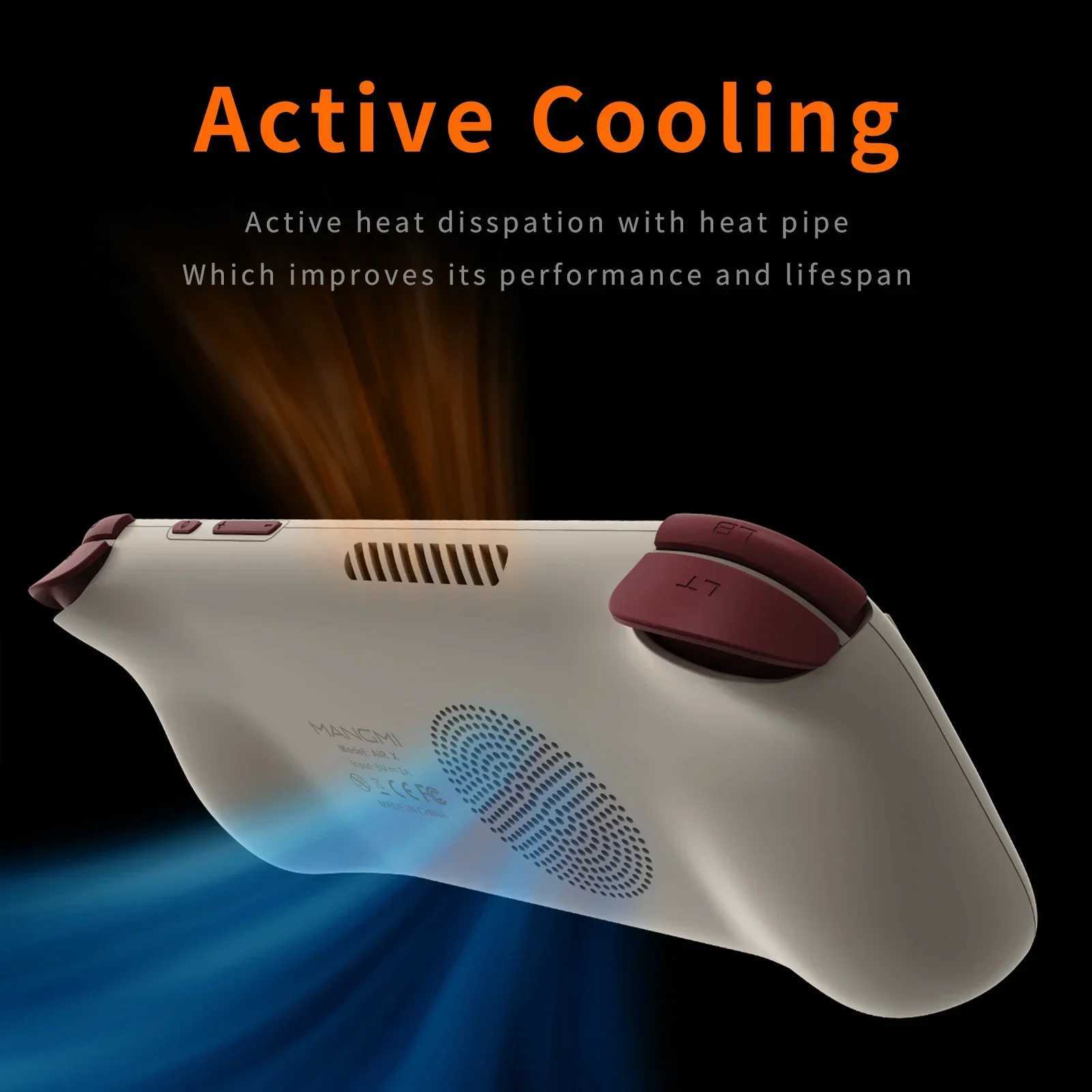 Ampown MANGMI AIR X Handheld Game Console Snapdragon 662 55 Touchscreen Android 14 Active Cooling Fan 15W Fast Charging RGB Z260516
