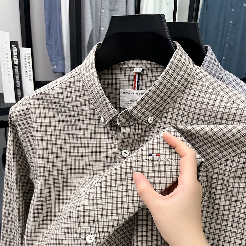 Designer Luxury Brand Loose Plus Size Men's Essential Long Sleeved Shirt Fashionable Street Men's Plaid Printed Lapel Shirt Top Autumn Trend