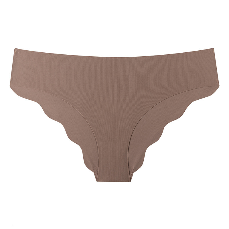 Ice Silk Thongs Seamless Low Rise Women Panties Solid Color No Show Underwear 90% Nylon Breathable Cotton Crotch Hip Lifting Briefs 4 Seasons Daily Li - view 6